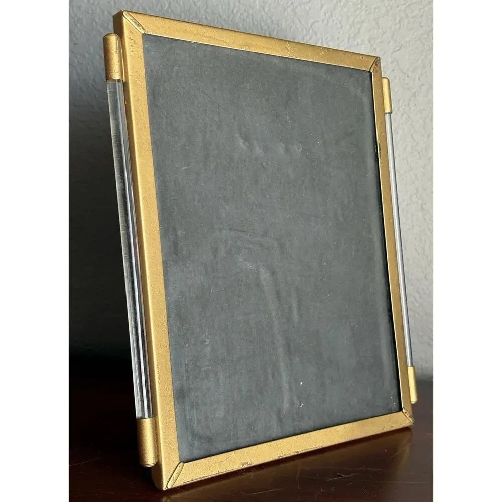VtG Matson Hollywood Regency Gold Tone Lucite Side Column Picture Frame Art Deco